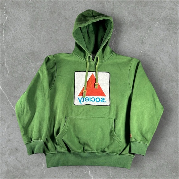 Society Original Products Hoodie Mens Large Green Pullover Sweatshirt‎ Fleece